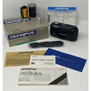 Olympus μ Mju Infinity Stylus 35mm Film Camera Collector Quality Outfit LOOK!